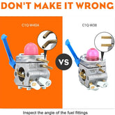 Hipa Carburetor Kit For Husqvarna 28cc 124L 125L 125LDX 128C 128L 128LD 128CD 128LDX 128R 128RJ 128DJX Trimmer Brush Cutter # Replace 545081848 C1Q-W40A