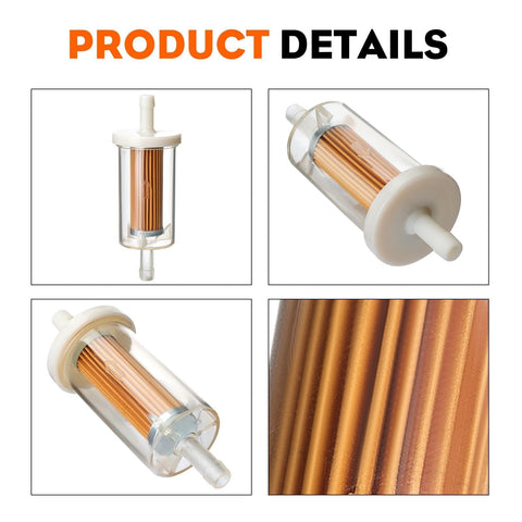 10-Pack 1/4-inch Fuel Filter For BS 695666 845125 691035 John Deere Z225 Z425 Z245 Z435 Z625 Z525E Z375R Z235 Z255 Z335E Z355E Z335M Mower Tractor 10-Pack 1/4-inch Fuel Filter For BS 695666 845125 691035 John Deere Z225 Z425 Z245 Z435 Z625 Z525E Z375R Z235 Z255 Z335E Z355E Z335M Mower Tractor