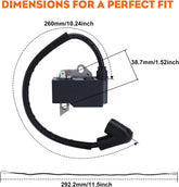 Ignition Coil For Husqvarna 128LDX 128C 128CD 28cc 125L 125E 124L Gas Weed Trimmer Brushcutter Replace 545046701 with Spark Plug