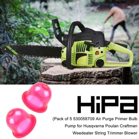 Hipa 530058709 Air Purge Primer Bulb Pump for Husqvarna Poulan Craftman Weedeater String Trimmer Blower (Pack-5) Hipa 530058709 Air Purge Primer Bulb Pump for Husqvarna Poulan Craftman Weedeater String Trimmer Blower (Pack-5)