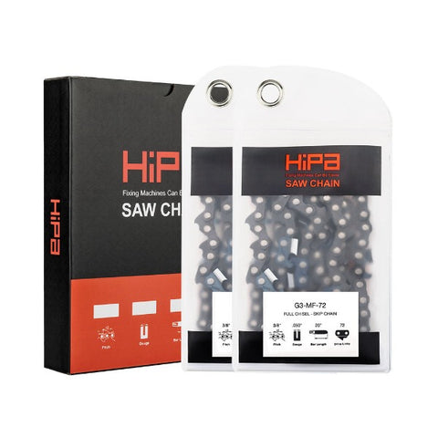 Hipa 20 Inch Full Skip Chain 3/8 Pitch .050 72 DL For Poulan Pro PR5020 50CC Husqvarna 365 562xp 372xp Stihl Chainsaw Hipa 20 Inch Full Skip Chain 3/8 Pitch .050 72 DL For Poulan Pro PR5020 50CC Husqvarna 365 562xp 372xp Stihl Chainsaw