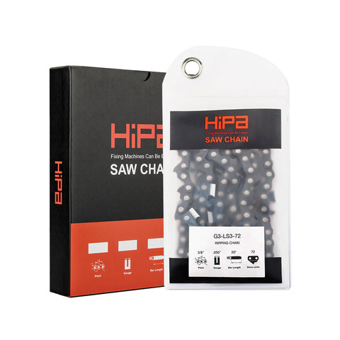 Hipa Ripping Chain 3/8" .050" 72 DL 20 Inch For Husqvarna 55 455 rancher Poulan Pro Pr5020 Stihl Cub Cadet Dolmar Chainsaw Hipa Ripping Chain 3/8" .050" 72 DL 20 Inch For Husqvarna 55 455 rancher Poulan Pro Pr5020 Stihl Cub Cadet Dolmar Chainsaw