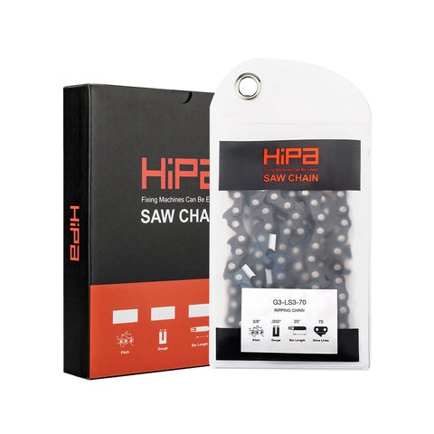 Hipa Ripping Chain 3/8" .050" 70 DL 20 Inch For Dolmar Echo Poulan Jonsered Homelite XL 100 XL 400 XL 700 XL 800 XL 900 Series Chainsaw Hipa Ripping Chain 3/8" .050" 70 DL 20 Inch For Dolmar Echo Poulan Jonsered Homelite XL 100 XL 400 XL 700 XL 800 XL 900 Series Chainsaw