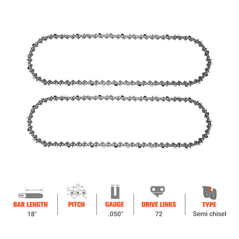 Hipa 18 Inch Ripping Chain .325 Pitch .050 Gauge 72 DL For Echo CS-400 CS-440 Homelite 25 27 Jonsered CS2245 CS2250 CS2250S Chainsaw Hipa 18 Inch Ripping Chain .325 Pitch .050 Gauge 72 DL For Echo CS-400 CS-440 Homelite 25 27 Jonsered CS2245 CS2250 CS2250S Chainsaw