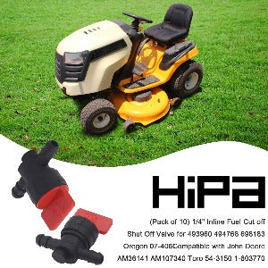 Hipa 1/4-inch Inline Fuel Cut off Shut Off Valve for 493960 494768 698183 Oregon 07-406 for John Deere AM36141 AM107340 Toro 54-3150 1-603770 Hipa 1/4-inch Inline Fuel Cut off Shut Off Valve for 493960 494768 698183 Oregon 07-406 for John Deere AM36141 AM107340 Toro 54-3150 1-603770