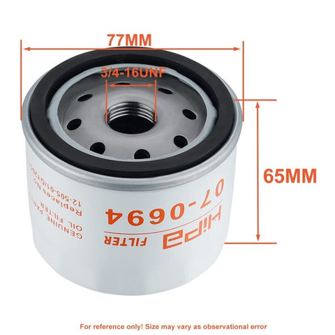 Hipa 12 050 01-S Oil Filter for 32 083 09 32 883 09-S1 Kohler 7000 5400 Series KT715 KT725 KT730 KT735 KT740 KT745 19-26 HP Engine 07-0694
