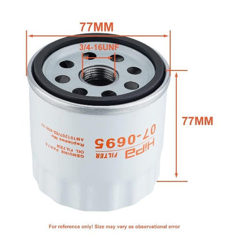 Hipa 07-0695 2 x Oil Filters for # 52 050 02 52-050-02-S 25-050-34-S 52-050-02-S1 Kohler 7000 2000 Series CH11 - CH15 CV11 - CV22 M18 - M20 MV16 - MV20 Engine