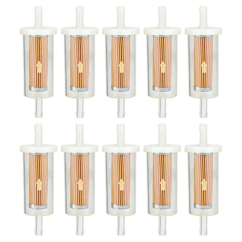 10-Pack 1/4-inch Fuel Filter For BS 695666 845125 691035 John Deere Z225 Z425 Z245 Z435 Z625 Z525E Z375R Z235 Z255 Z335E Z355E Z335M Mower Tractor