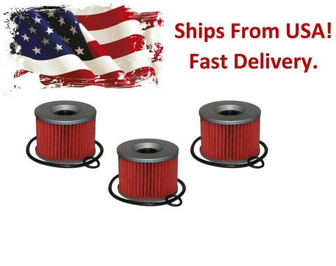 3x Oil Filter For KAWASAKI KZ440 KZ550 KZ650 KZ1000 KZ1100 Replace HF401 KN401