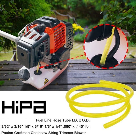 8-Ft Each 4 Sizes Fuel Line for Small Engine Stihl Weed Trimmer Chainsaw Blower Mower 2-Cycle I.D. X O.D. 3/32 X 3/16 1/8 X 3/16 1/8 X 1/4 .080 X .140 Inch