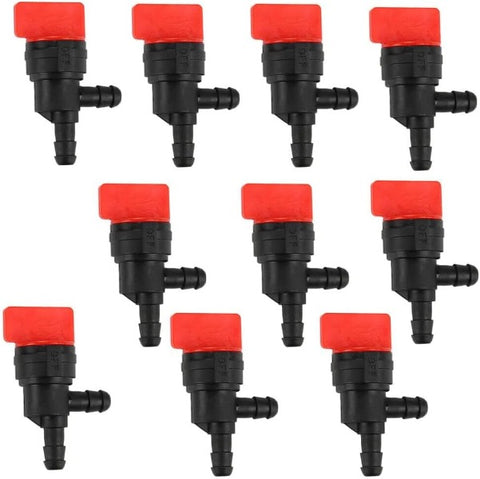 10-Pack 1/4" 90° Fuel Shut-Off Valve – For Briggs & Stratton 494769 698181 494539 – Red