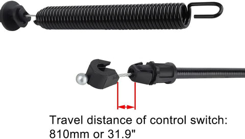 Hipa 532169676 Deck Clutch Cable for Craftsman 917270750 Lawn Tractor Husqvarna LT1000 LT2000 LT16542 42 inch Riding Lawn Mower Replaces 169676 175067