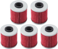 Hipa (Pack of 5) HF207 Oil Filter for Kawasaki KX250F KX450F 04-17 Suzuki RMZ250 RMZ450 RMX450Z Replace # KN-207, K5202-00001, 16510-35G00