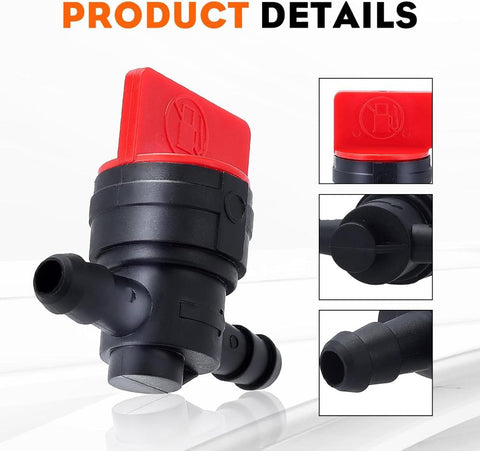5-Pack 1/4-inch Inline Fuel Cut off Shut Off Valve for 493960 494768 698183 Oregon 07-406 for John Deere AM36141 AM107340 Toro 54-3150 1-603770