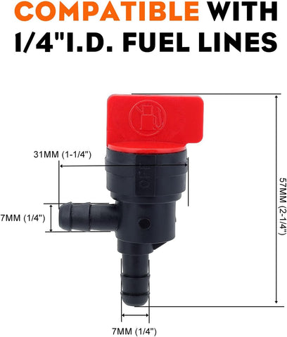10-Pack 494769 90 Degree 1/4 Inline Fuel Shut Off Valve for Briggs & Stratton 698181 494539 697944 Tecumseh 35857 Mower Generator Pressure Washer