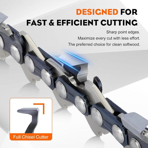 Hipa 18 Inch Full Chisel Chain .325 Pitch .063 Guage 68 DL For Stihl MS250 MS251C MS230 MS231 MS 251 MS361 MS391 Chainsaw Replace 22LPX068G
