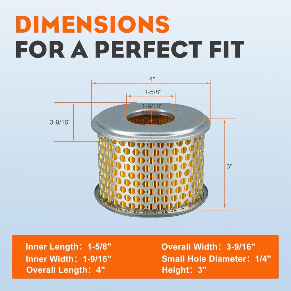 Hipa 2 Pack 17210-ZE2-515 Air Filter for Honda GX240 GX270 8HP 9HP