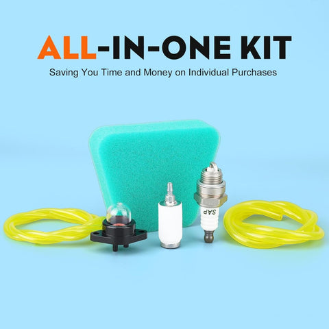 Hipa for Poulan Chainsaw Parts 2150 2375 1950 2055 Primer Bulb Pump with 530037793 Air Filter Fuel Filter Fuel Line Hose Tube Spark Plug Kit