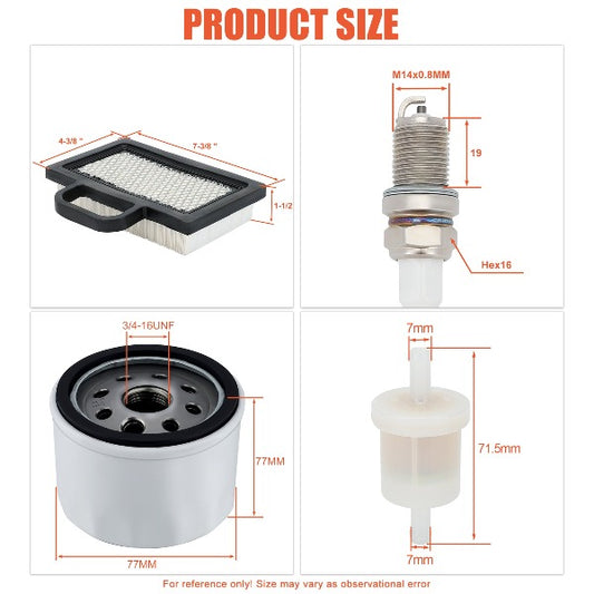 Hipa 698754 273638 Air Filter 691035 Fuel Filter 696854 Oil Filter for Intek Extended Life Series V-Twin 18-26 HP Lawn Mower