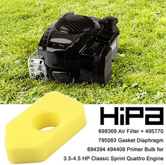 Hipa Air Filter Kit for 3.5-4.5 HP Classic Sprint Quattro Engine W 698369 Air Filter + 495770 795083 Gasket Diaphragm 694394 Primer Bulb