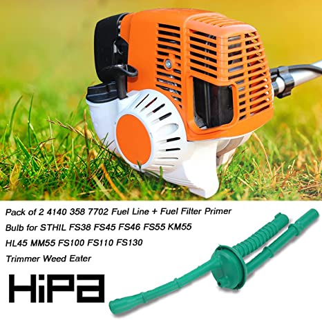 Hipa (2 Pack) 4140 358 7702 Fuel Line Filter Primer Bulb for STIHL FS38 FS55R FS55 FS45 FS46 FS55 KM55 HL45 MM55 FS100 FS110 FS130 Trimmer Weed Eater