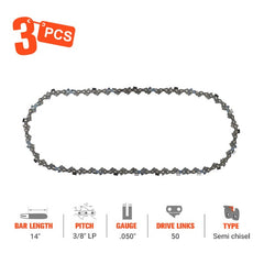 Hipa 14 Inch Chain 3/8 LP 050 50 DL for S50 Homelite EL-14 EL-12 EL-16 Stihl MS 230 250 Craftsman 41532 McCulloch 10E Chainsaw