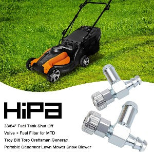 Hipa 33/64 inch Fuel Tank Shut Off Valve + Fuel Filter for MTD Troy Bilt Toro Craftsman Generac Portable Generator Lawn Mower Snow Blower