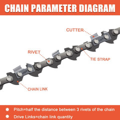 Hipa 3Pack 10" Pole Pruner Chain for Ryobi TP26 TP30 P540 P540A P540B P541 P542 P545 P546 CS1800 S20500 ZR15520 RY15520 RY40051 Saw