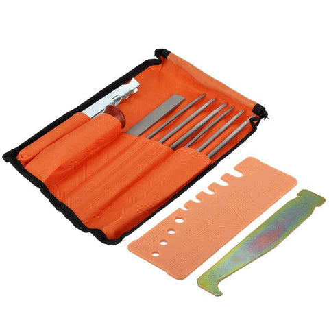 Hipa Chainsaw Sharpener File Kit, 5/32", 3/16", 7/32", 1/8", 11/64", 13/64" Round Chainsaw Files, Depth Gauge, File Guide, Quick Check Gauge, 12 Pack